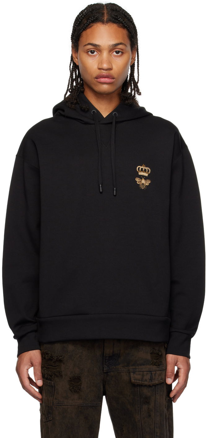 Dukserice Dolce & Gabbana Black Embroidered Hoodie Crna | G9ACJZHU7H9