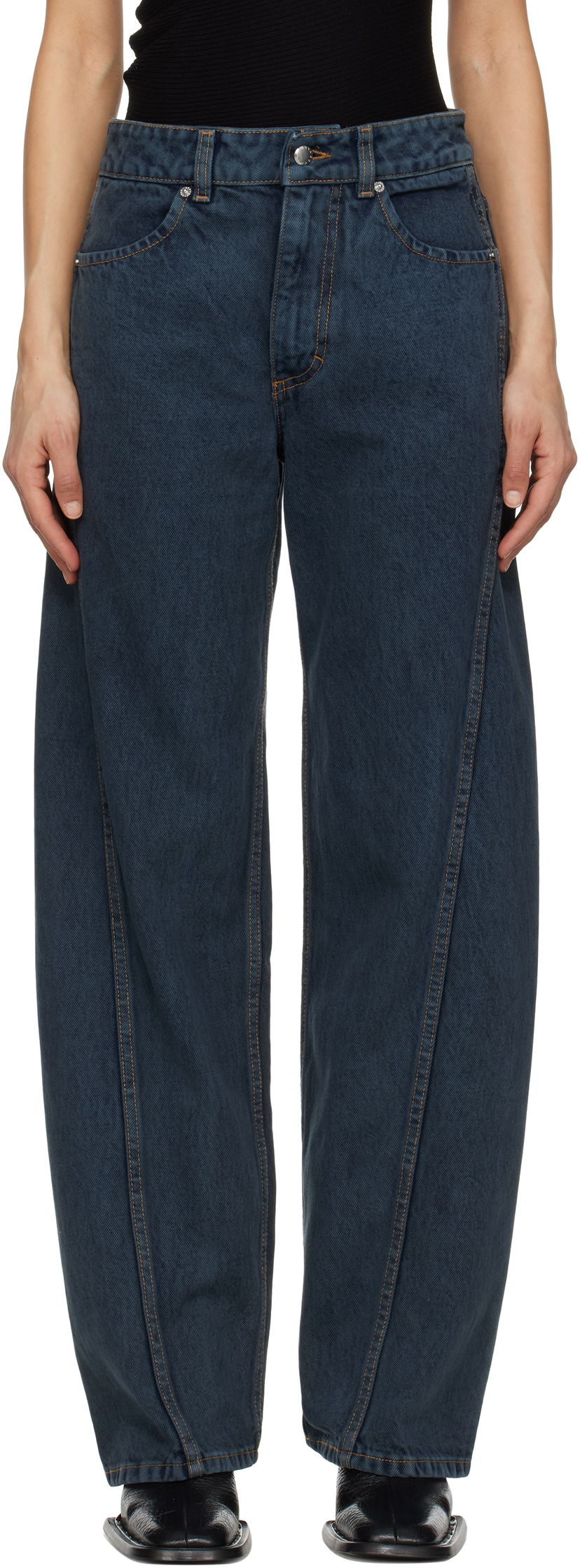 Jeans Eckhaus Latta Eckhaus Latta Bend Jeans Plava | 1225-EL-PS25-P -