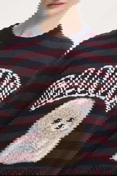 Džemper GANNI Graphic Wool Mix Poodle Stripe Sweater Višebojno | K2567, 3