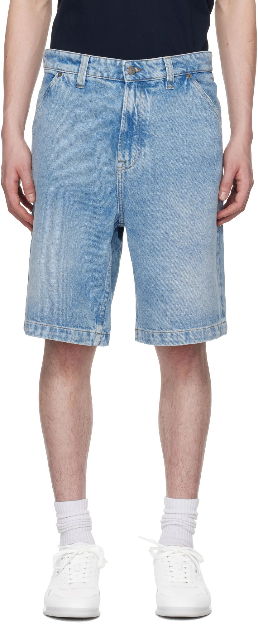 Kratke hlače BOSS Faded Denim Shorts Plava | 50537843