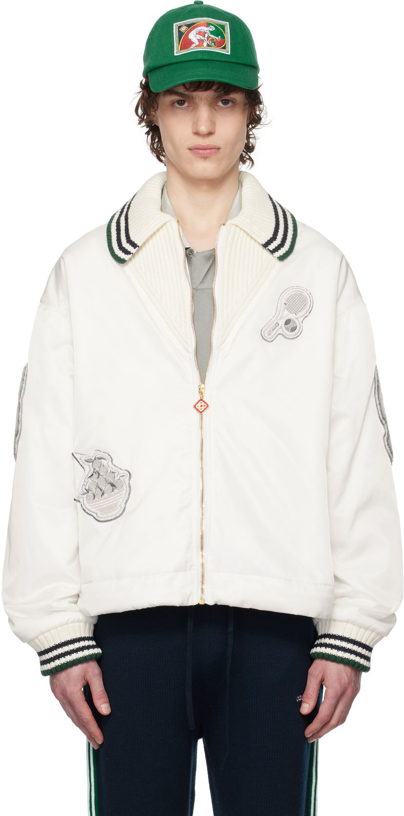 Bomber jakna Casablanca Casablanca Coach Jacket Bijela | MPS25-OT-164-01
