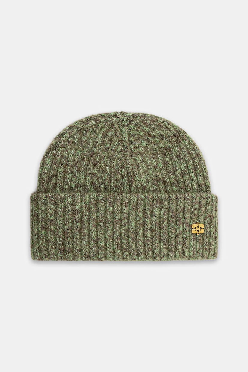 Kapica GANNI Ribbed Melange Brushed Mohair Beanie Višebojno | A7097
