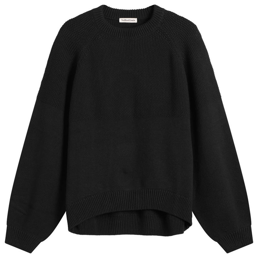 Džemper YMC Bellow Sleeve Knit Sweater Crna | Q8ZAK-01