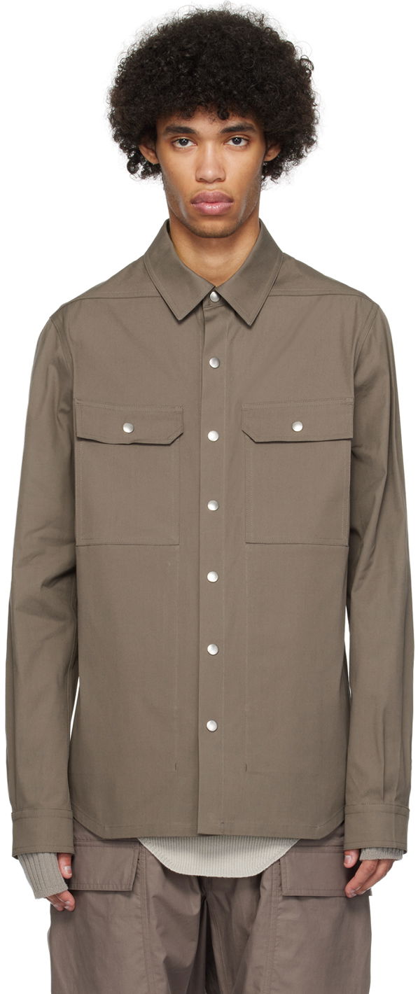 Košulja Rick Owens Press-Stud Shirt Siva | RU01D3729 TE