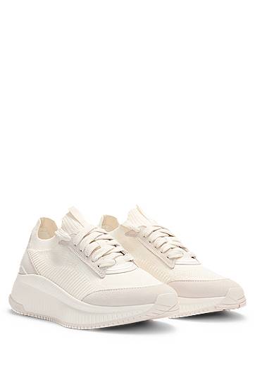 Odjeća i dodaci BOSS TTNM EVO Knitted and Suede Trainers Bijela | 50536413