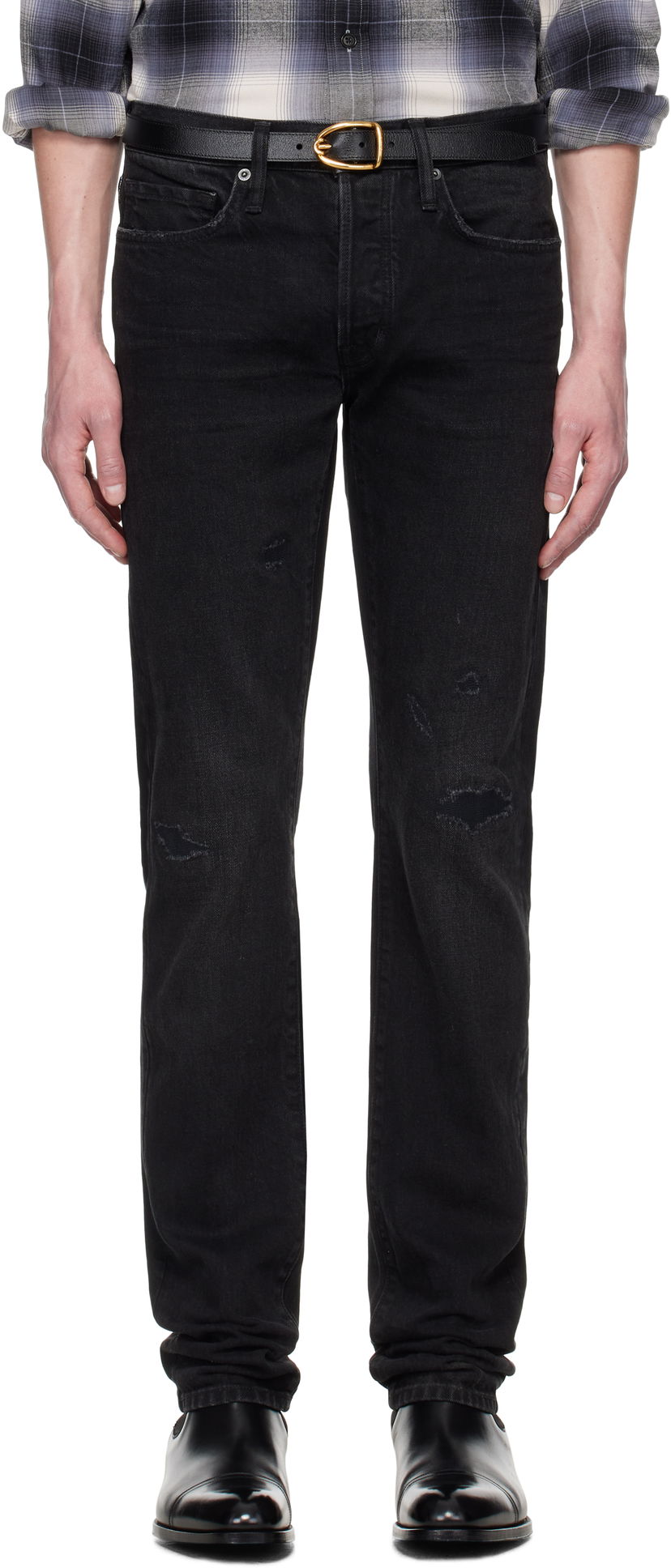 Jeans Tom Ford TOM FORD Stretch Straight Fit Jeans Crna | DPH001-DMC058S25