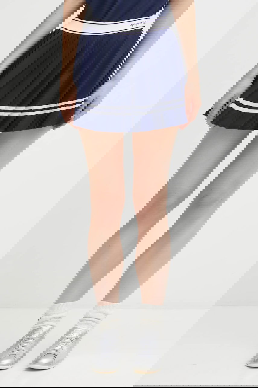 Suknja Sporty & Rich Italic Logo Pleated Mini Skirt Tamnoplava | SK005621313BL107, 0