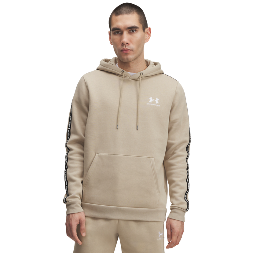 Dukserice Under Armour Icon Fleece Hoodie with Taping Bež | 1389356-299