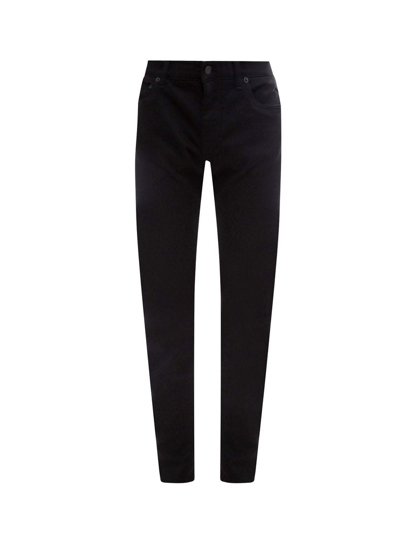 Hlače Dolce & Gabbana Stretch Cotton Back Embossed Logo Trousers Black Crna | GY07CZG8DK3#S9001