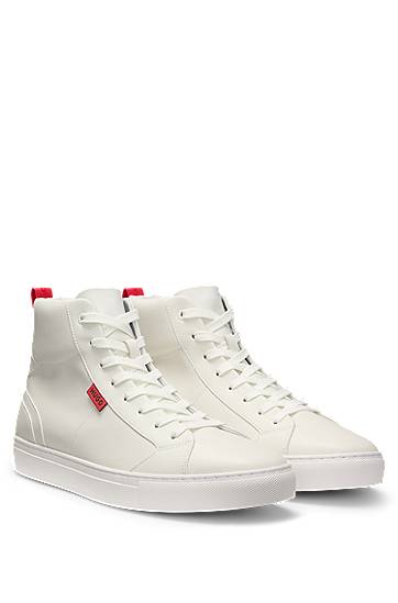 Odjeća BOSS High-top Faux Leather Bijela | 50537334