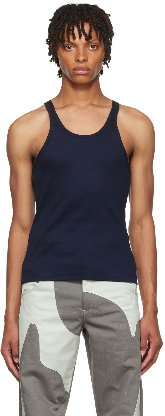 Majica bez rukava Dion Lee Dion Lee Exclusive Tank Top Tamnoplava | BLACK RIB