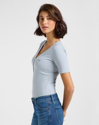 Majica kratkih rukava Lee Short Sleeve Henley T-Shirt Plava | 112363830
