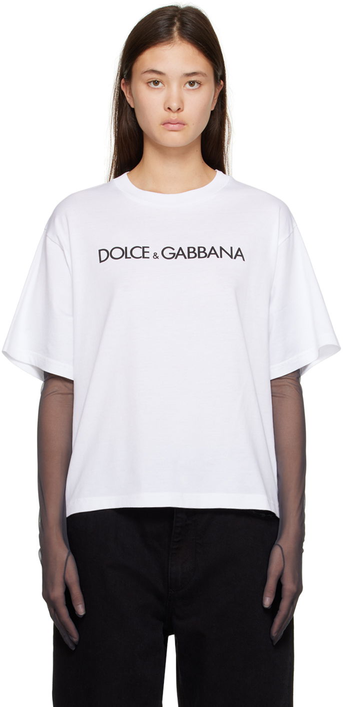Majica kratkih rukava Dolce & Gabbana White Crewneck T-Shirt Bijela | F8U10T G7H4P