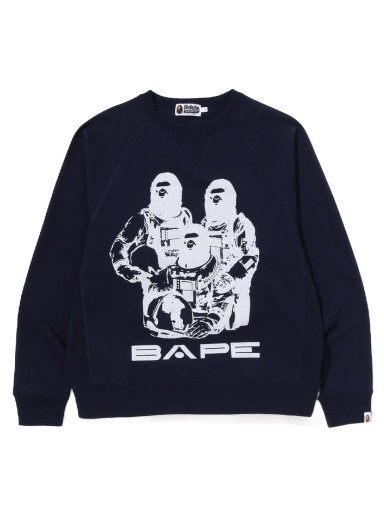 Džemper BAPE Relaxed Fit Space System Crewneck Tamnoplava | 1J30-113-005