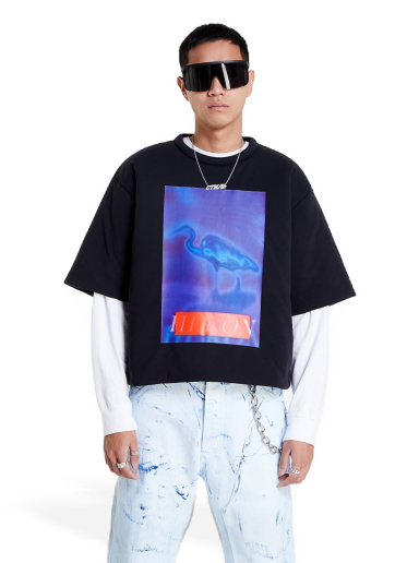 Majica kratkih rukava HERON PRESTON Censored Padded Tee Crna | HMAA033F22JER0011046