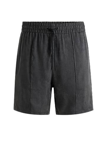 Kratke hlače BOSS Relaxed-Fit Twill Shorts Crna | 50546181