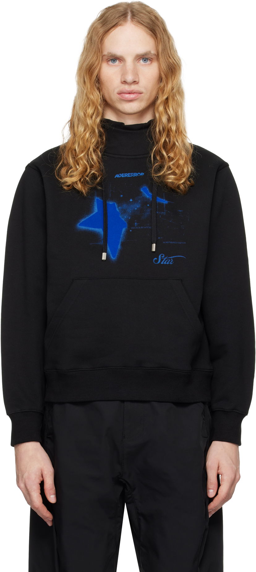 Dukserice ADER ERROR Graphic Print Hoodie Crna | BN01FWHD0103BK
