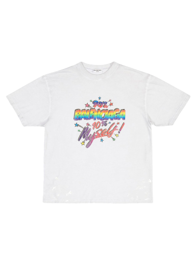 Majica kratkih rukava Balenciaga 90/10 Large Fit Vintage T-Shirt Bijela | 641655TMVH39012