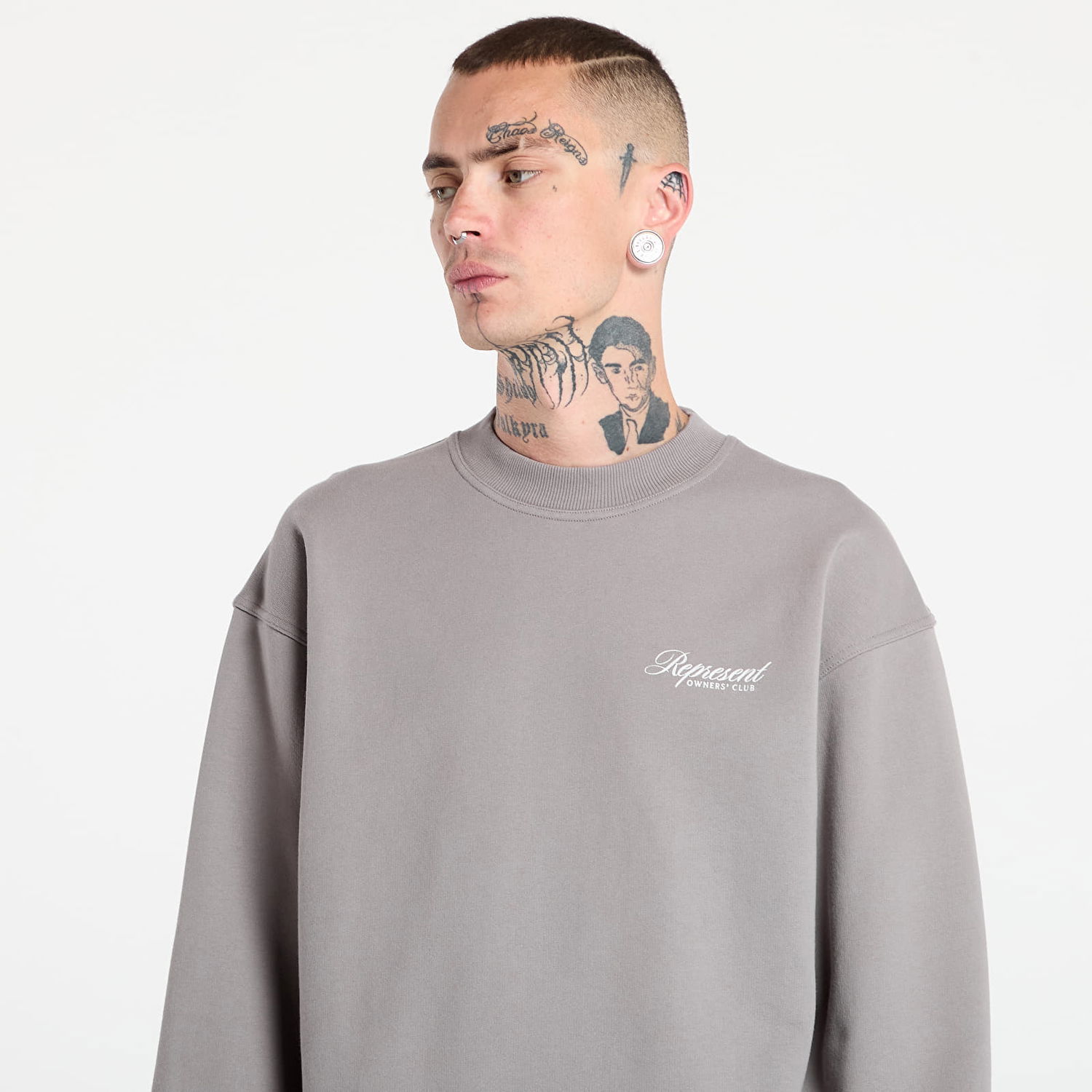 Džemper Represent Clo REPRESENT Owners Club Script Sweater Siva | OCM100007-46, 1
