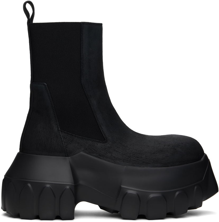 Odjeća Rick Owens Rick Owens Hollywood Beatle Mega Tractor Chelsea Boots Crna | RU01E5860 LFB