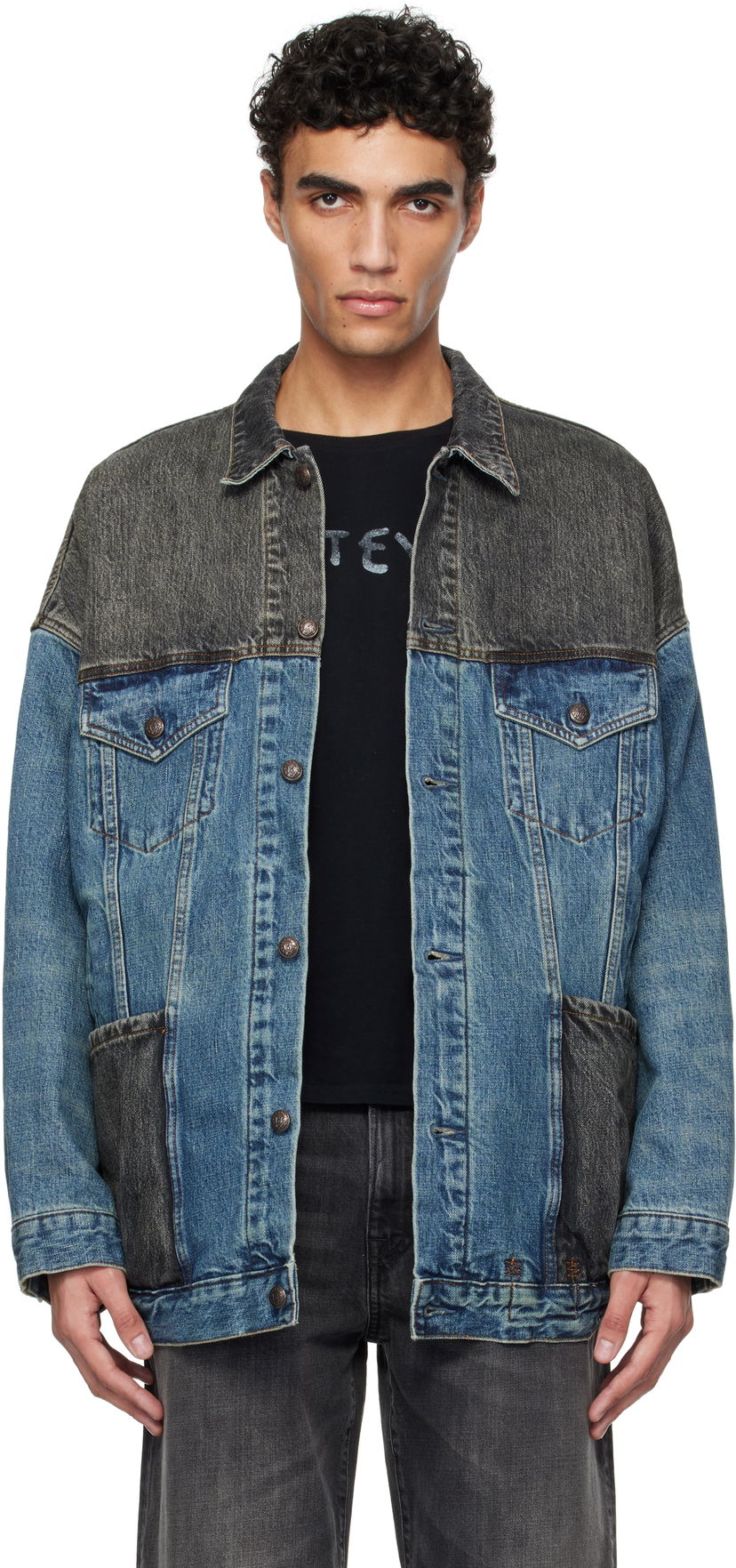 Jakna R13 R13 Lacey Denim Trucker Jacket Plava | R13WD210-D271A