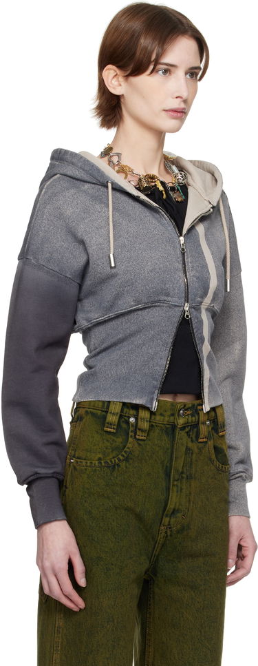 Dukserice Eckhaus Latta Eckhaus Latta Snatched Zip-Up Hoodie Siva | 4000-EL-PS25-S -, 1