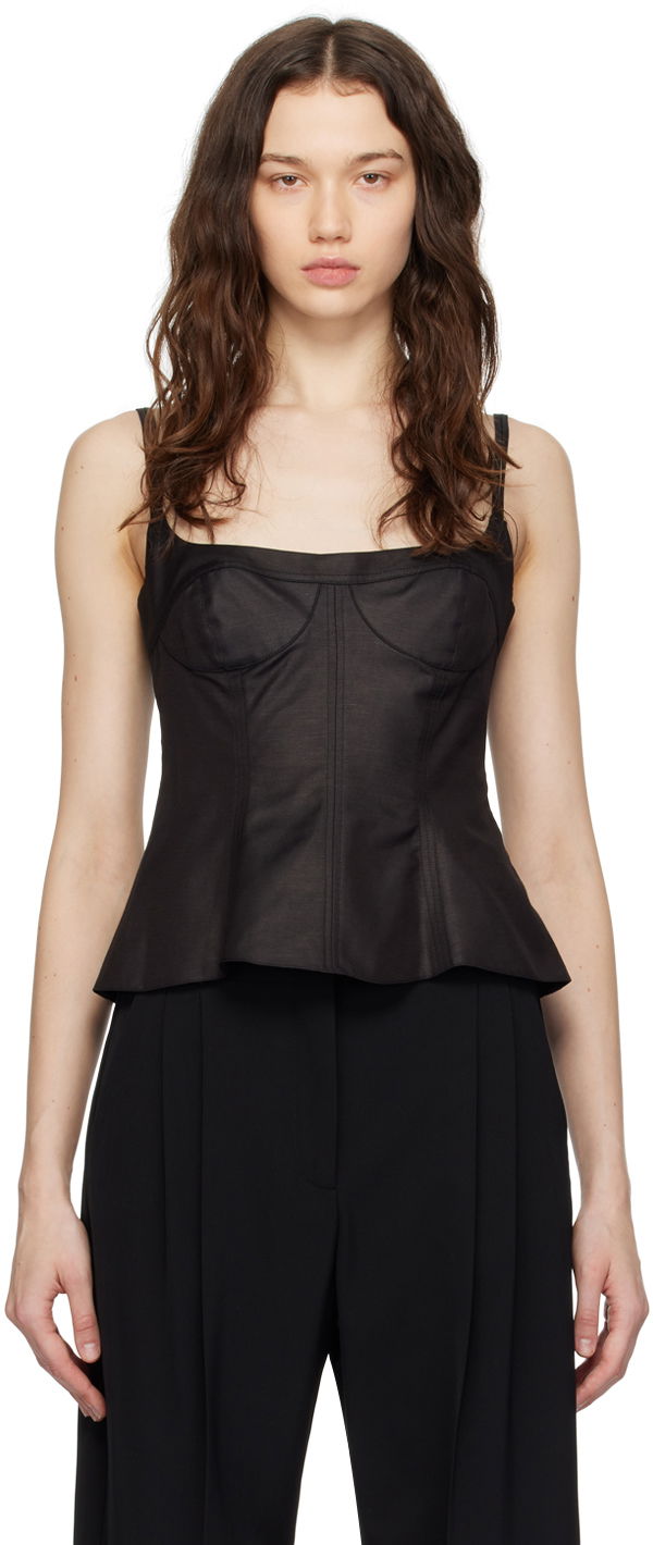 Majica bez rukava Stella McCartney Peplum Camisole Crna | 6T01583DU401
