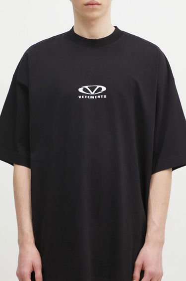 Majica kratkih rukava VETEMENTS Oval Logo Oversized T-Shirt Crna | UA66TR605BW, 3