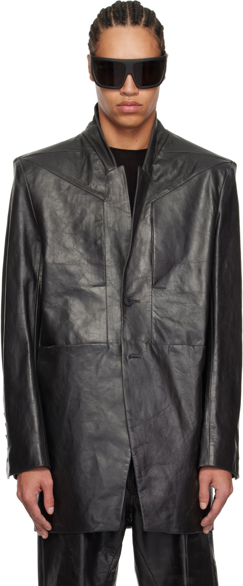 Jakna Rick Owens Rick Owens Hollywood Lido Leather Jacket Crna | RU01E5753 LTP