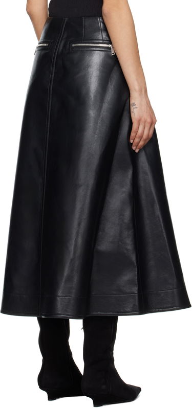 Suknja Nanushka Nanushka Aleka Regenerated Leather Midi Skirt Crna | NW25RSSK13899, 2