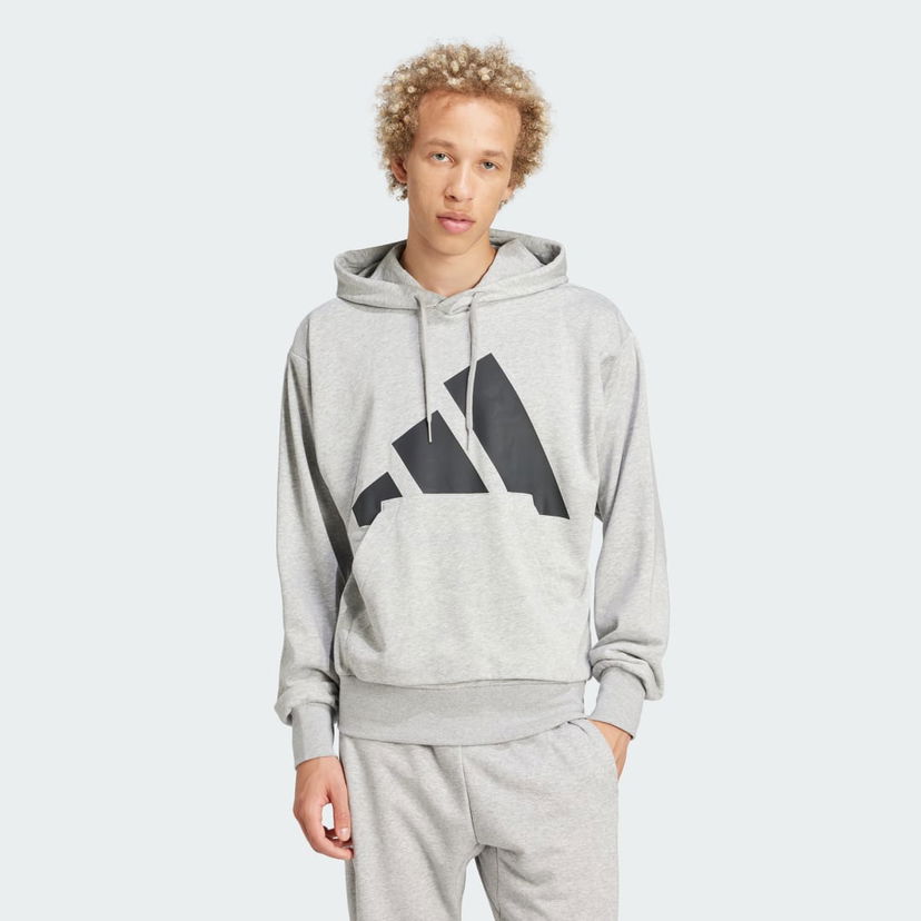 Dukserice adidas Performance Essentials Big Logo French Terry Hoodie Siva | JE8889