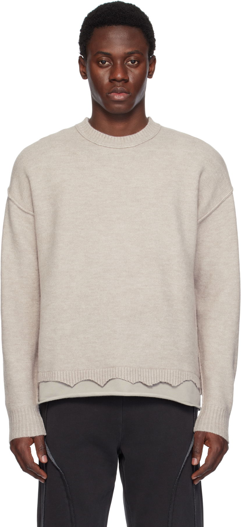 Džemper izzue Izzue Layered Sweater Bež | IZXKNN4123W4NBGT