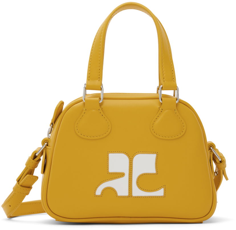 Ručna torbica Courrèges Mini Leather Bowling Bag Žuta | 124GSA083CR0027
