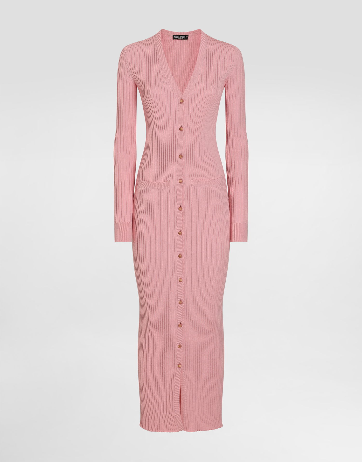Džemper Dolce & Gabbana Dolce & Gabbana Women's Long Ribbed Wool Cardigan Ružičasta | FXV37TJCVXGF2528, 0