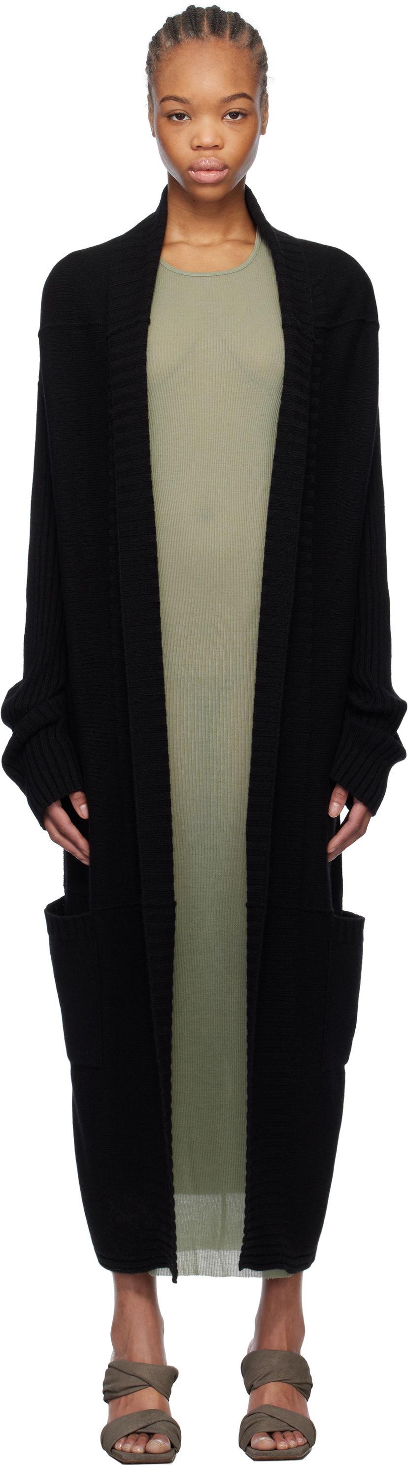 Džemper Rick Owens Rick Owens Hollywood Dafne Robe Cardigan Crna | RP01E7667 KLWS