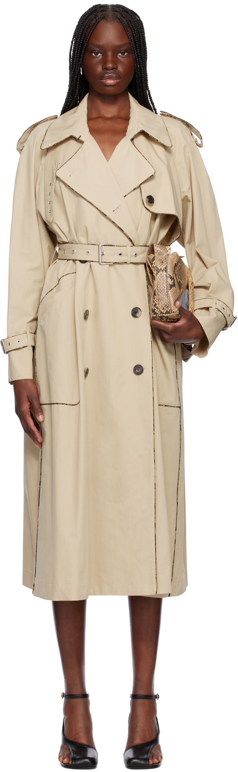 Trenčkot Dries Van Noten Dries Van Noten Piping Trench Coat Bež | 251-010216-1449