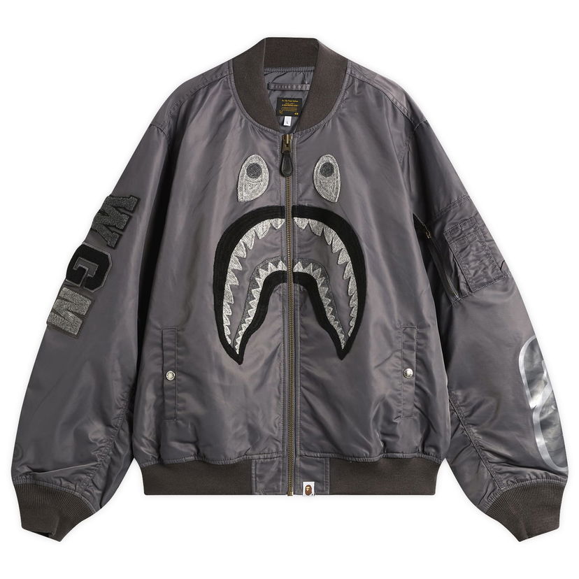 Bomber jakna BAPE Tonal Shark MA-1 Jacket Siva | 001LJL801313M-CHA
