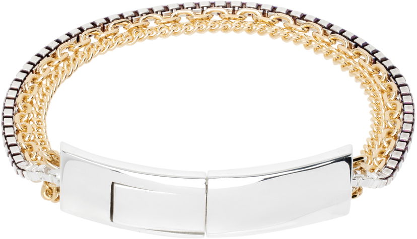 Narukvica Bottega Veneta Bottega Veneta Chain Bracelet with Gold & Silver Details Metalik | 765273V507D8119