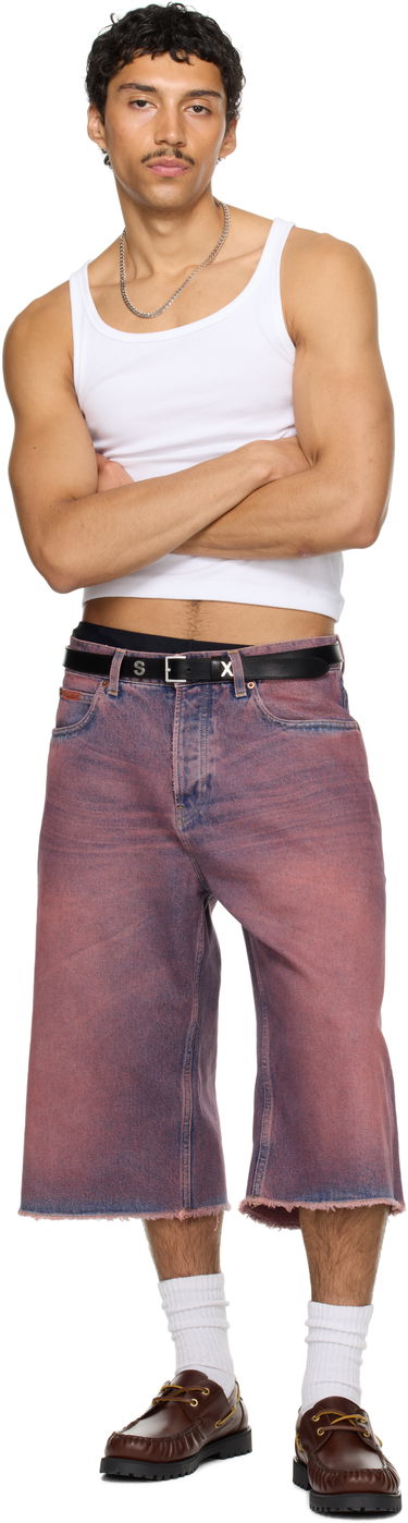 Kratke hlače Martine Rose Martine Rose Frayed Denim Shorts Ružičasta | 247WD06115, 4