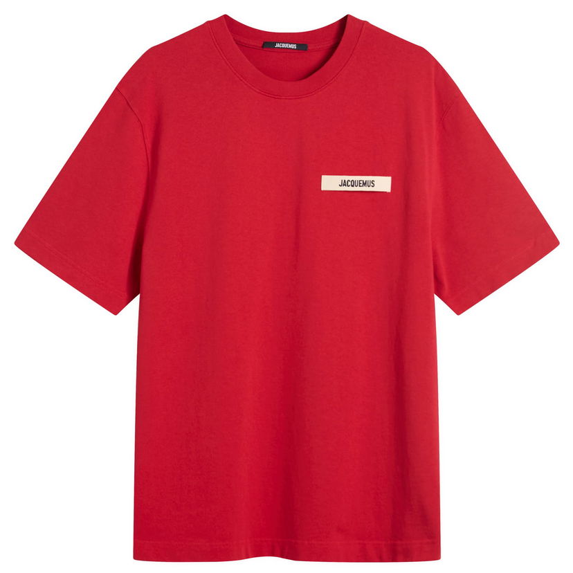 Majica kratkih rukava Jacquemus Grosgrain Logo T-Shirt Crvena | 25HTSM00133AJ00226-480