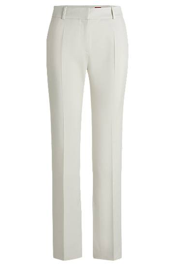 Hlače BOSS Slim-Fit Shimmer Trousers Bijela | 50537747