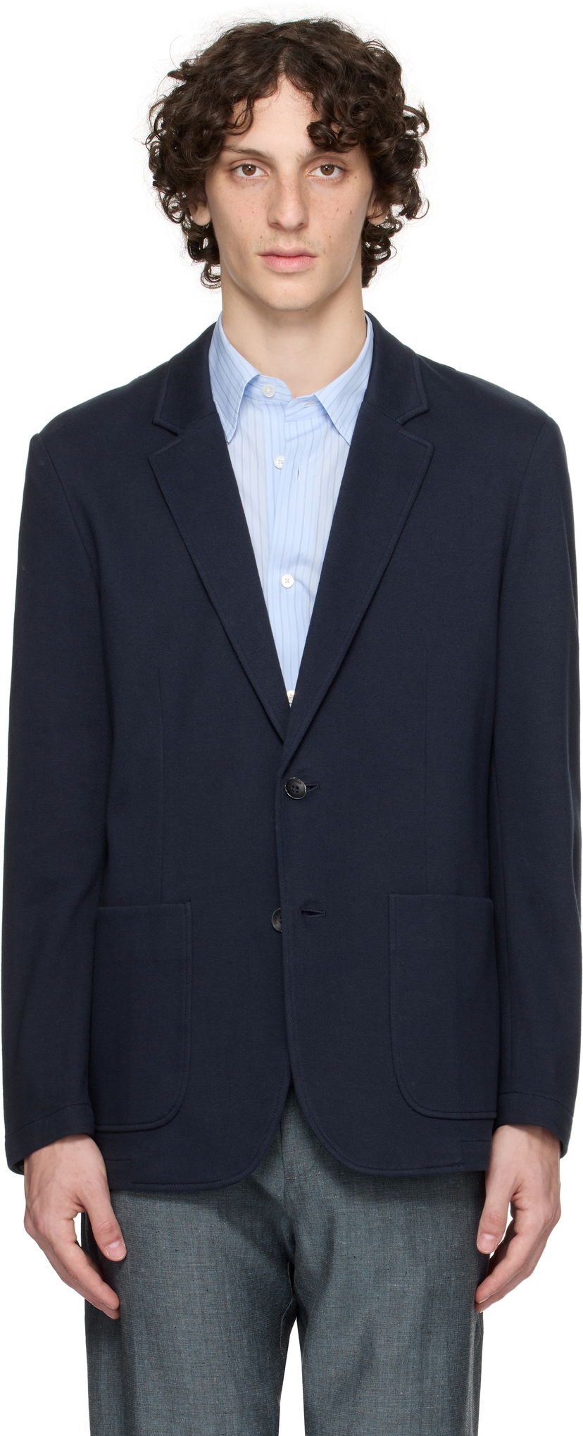 Jakna rag & bone Rag & Bone Butler Patch Pocket Blazer Tamnoplava | MBW25P4006PIML