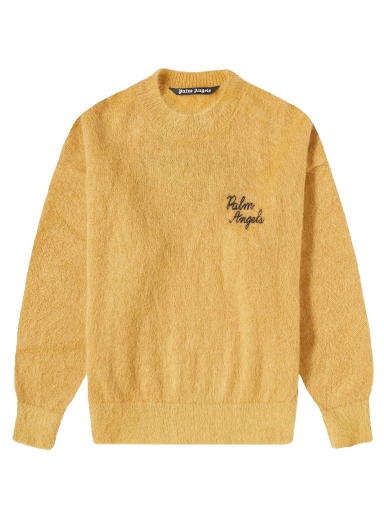 Džemper Palm Angels Back Palm Mohair Crewneck Žuta | PMHE007F22KNI0026118