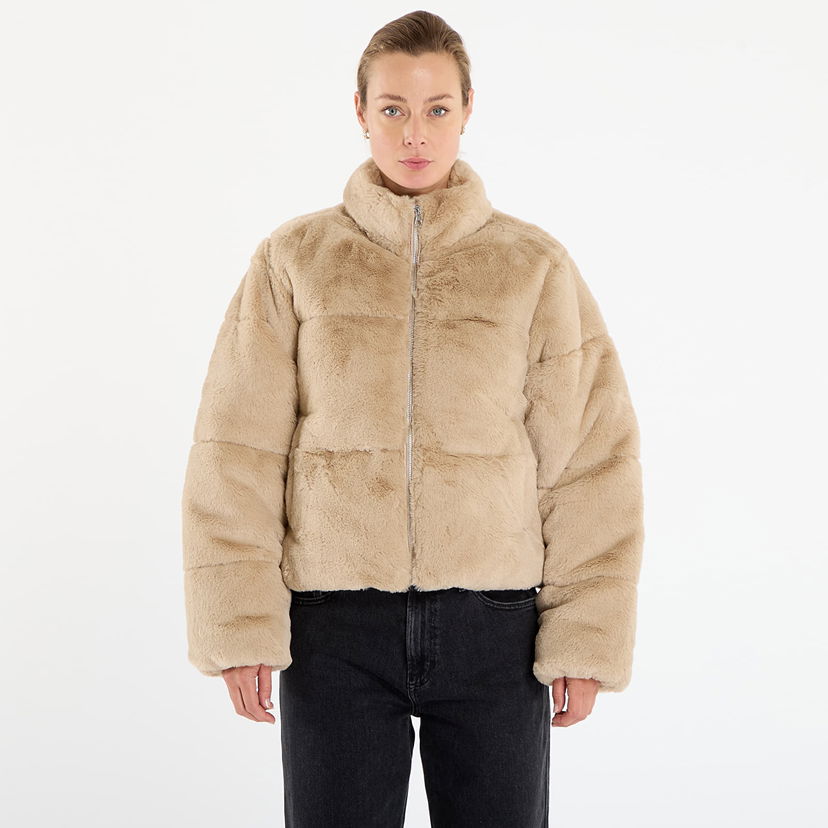 Pernata jakna Urban Classics Short Faux Fur Puffer Jacket Bež | TB7935-04732