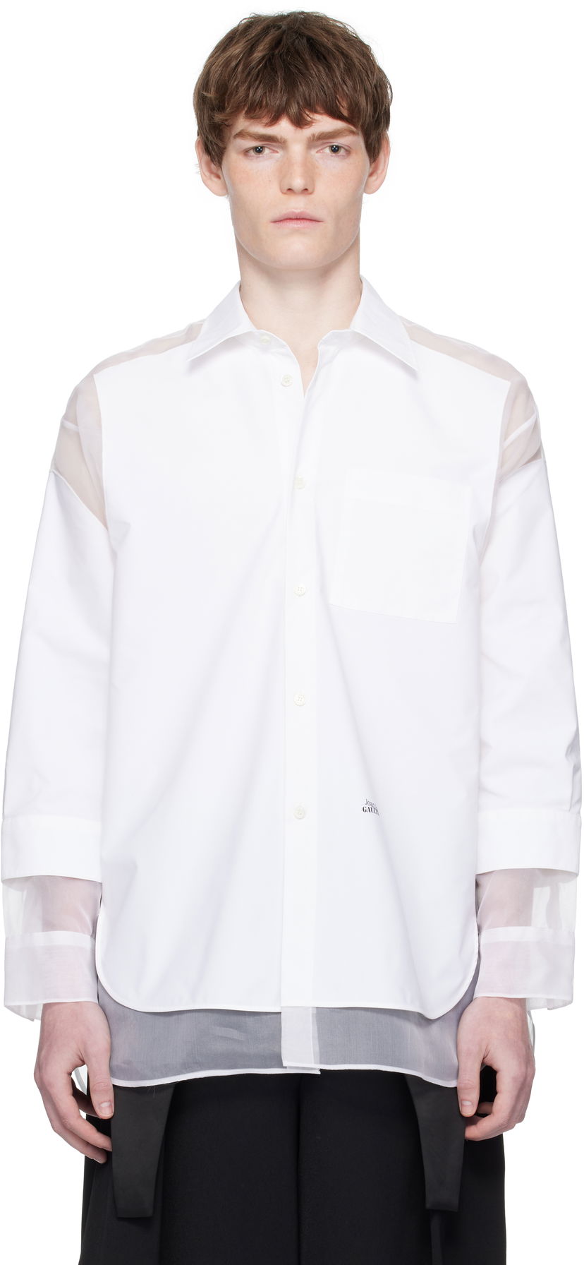 Košulja Jean Paul Gaultier Jean Paul Gaultier 'The Petit Grand' Double Layered Shirt Bijela | 25/03-U-ST035-C075-01