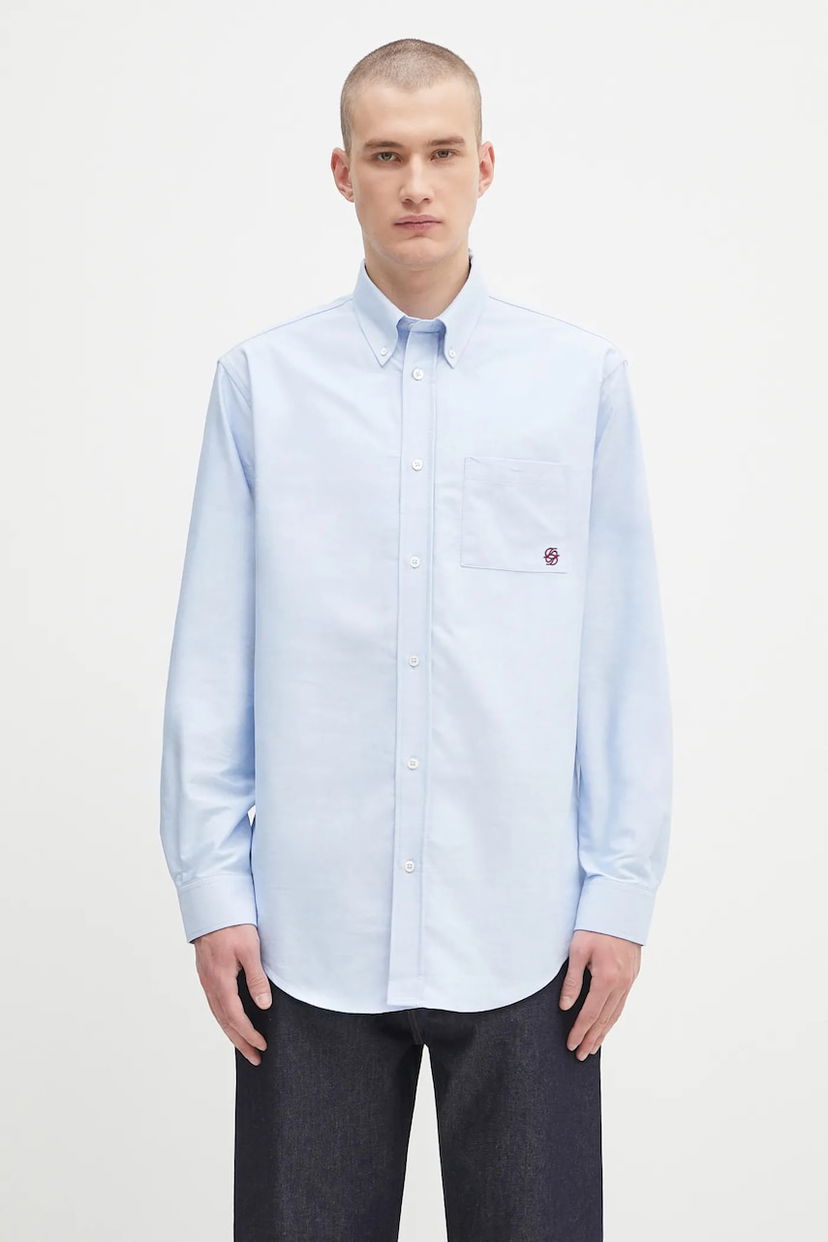 Košulja Drôle de Monsieur Drôle de Monsieur La Chemise Oxford Relaxed Fit Button-Down Shirt Plava | H.SH240.CO225