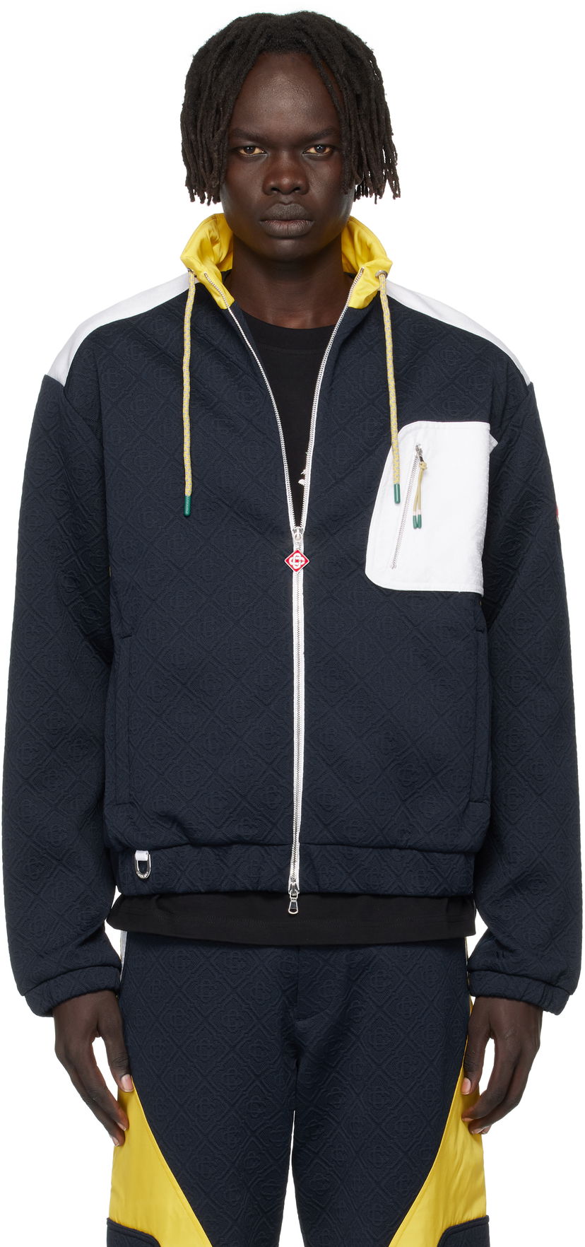 Jakna Casablanca Casablanca Jacquard Nylon Jacket Tamnoplava | MPF25-JK-389-02