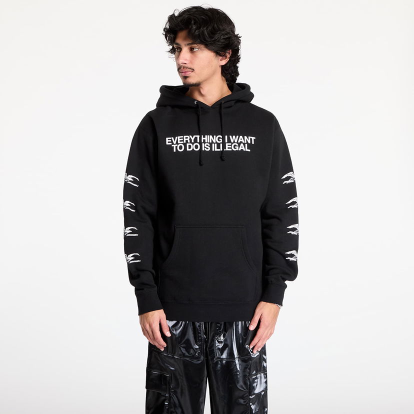 Dukserice Pleasures Illegal Print Hoodie Crna | P24W039 BLACK