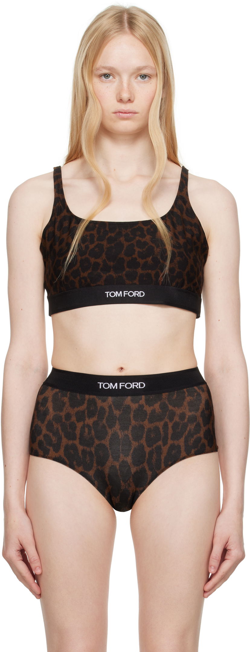 Grudnjak Tom Ford Tom Ford Leopard Signature Bralette Smeđa | BRJ016-JEP030