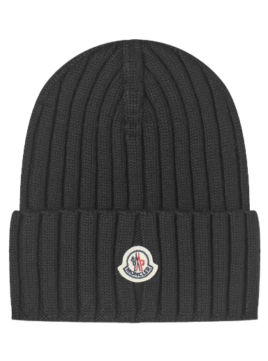 Šešir Moncler Logo Beanie Hat Black Crna | 3B000-36-A9327-999